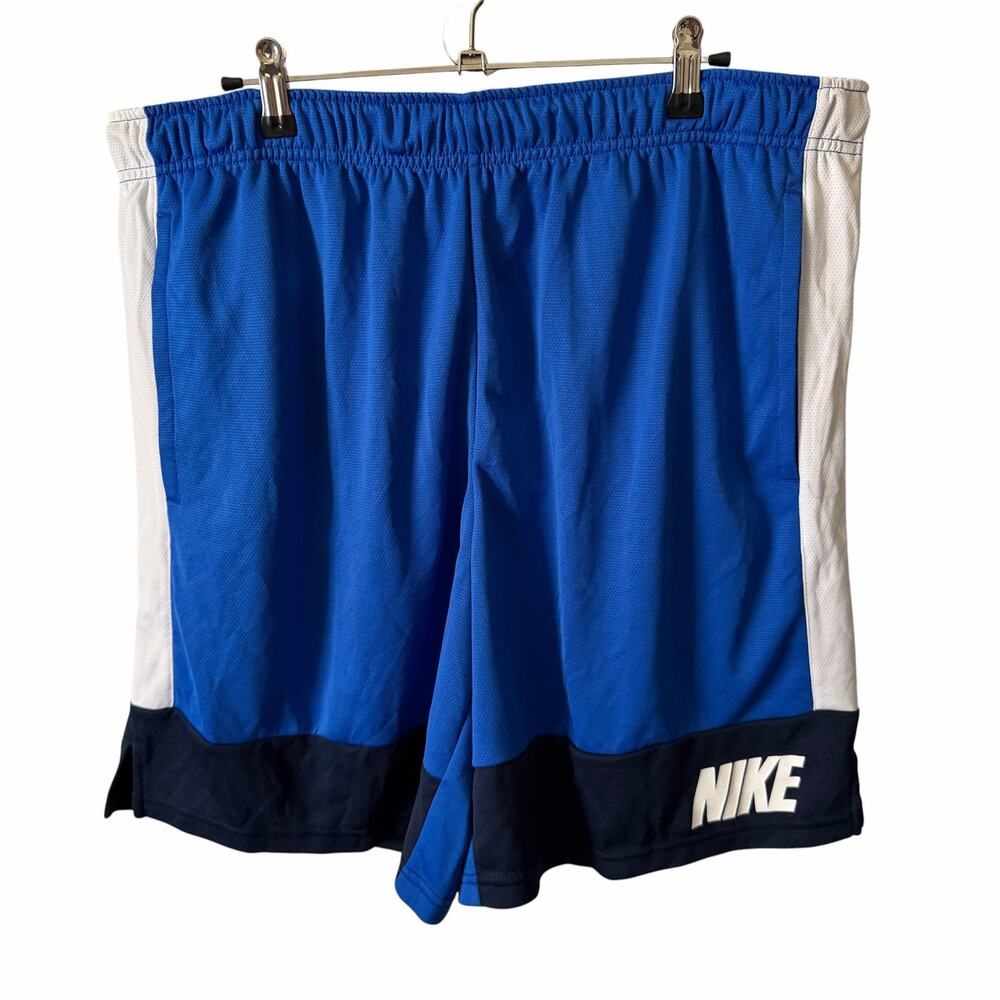 NWT Nike Mens Size 2XL Fly MC Training Shorts Blue White Activewear Workout